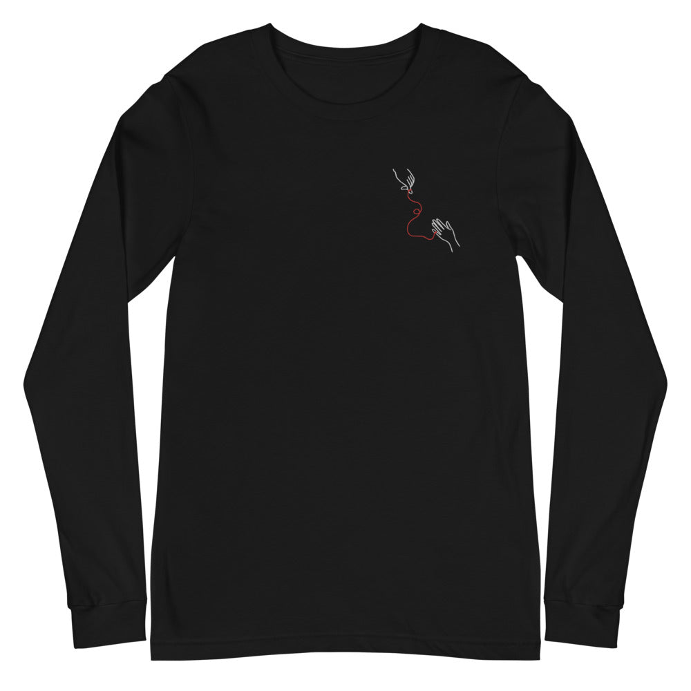 Embroidery Red String Long-Sleeve
